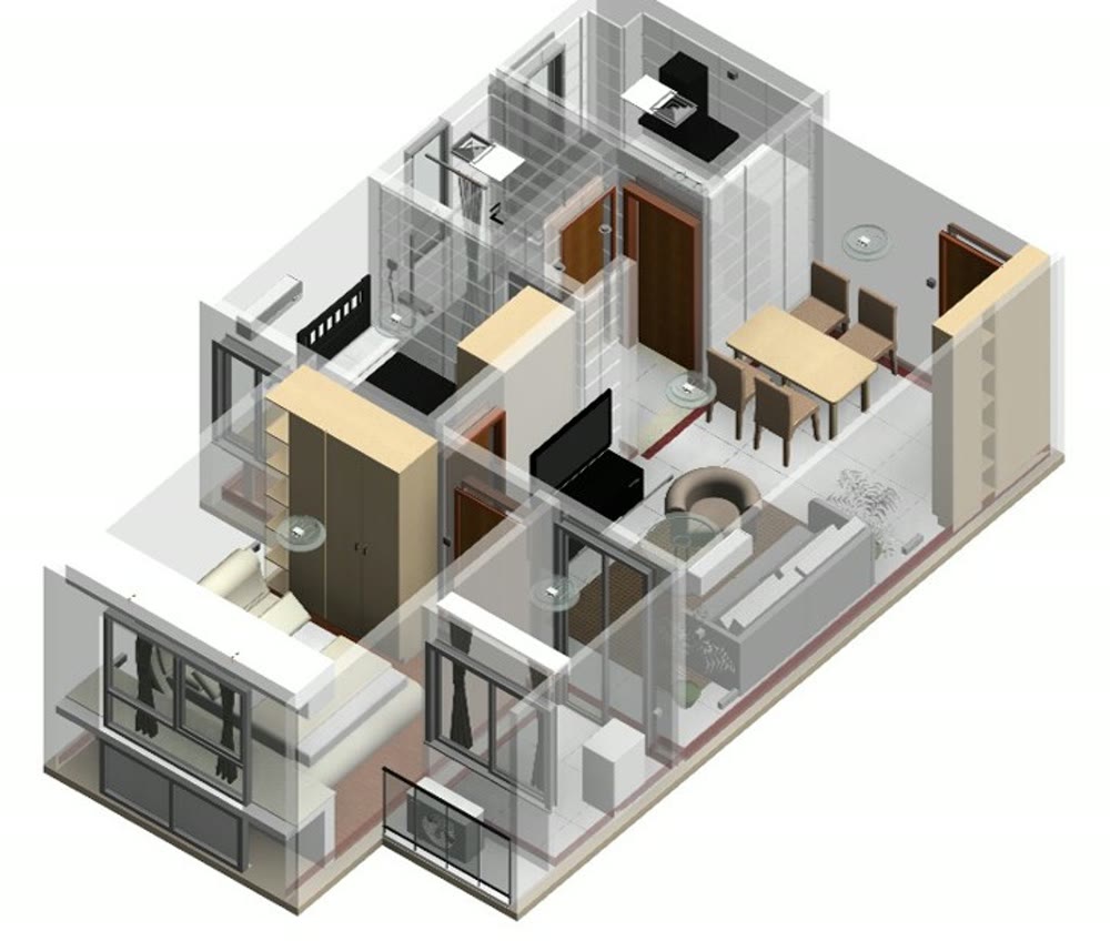 钢结构模块化建筑透视图